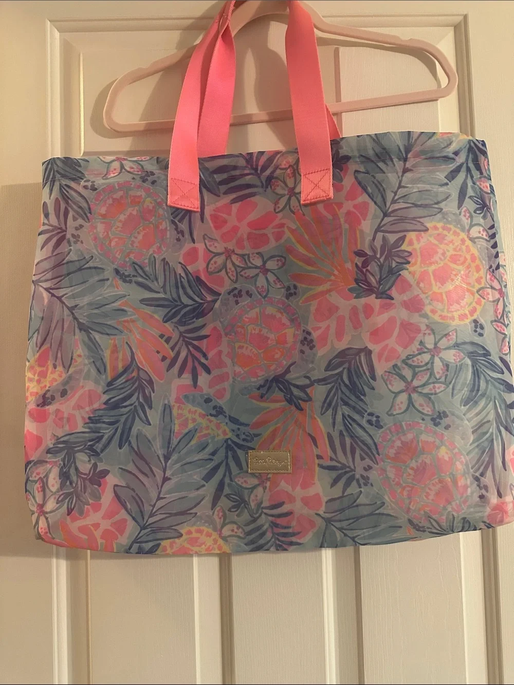 Lilly Pulitzer Tropical Pineapple Print Tote in Pink and Blue